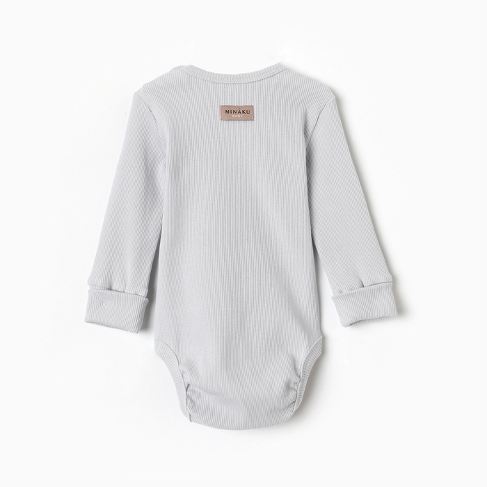 Комплект боди детских MINAKU: Basic Line BABY, цвет светло-серый/графитовый, рост 74-80