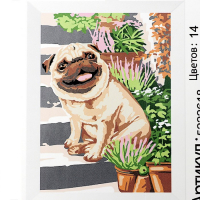 Картина по номерам на холсте с подрамником &laquo;Мопс&raquo; 20х30 см