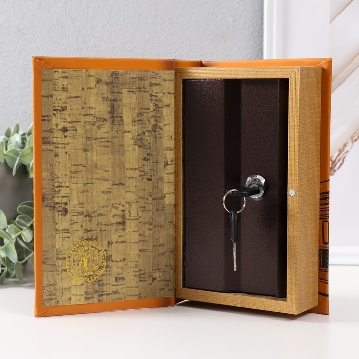 Сейф-книга дерево кожзам "Русские изобретатели" тиснение 21х13х5 см