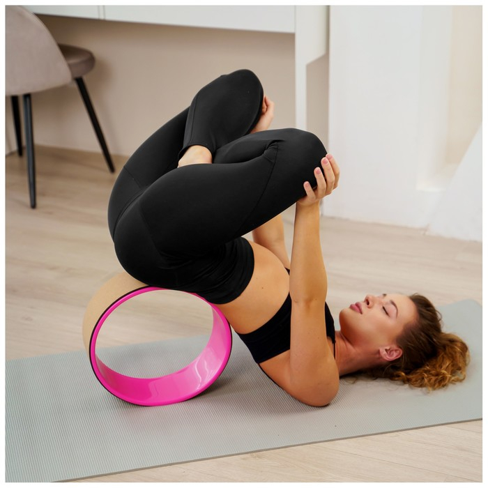 Йога-колесо &laquo;Лотос&raquo;, 33&times;13 см, цвет розовый