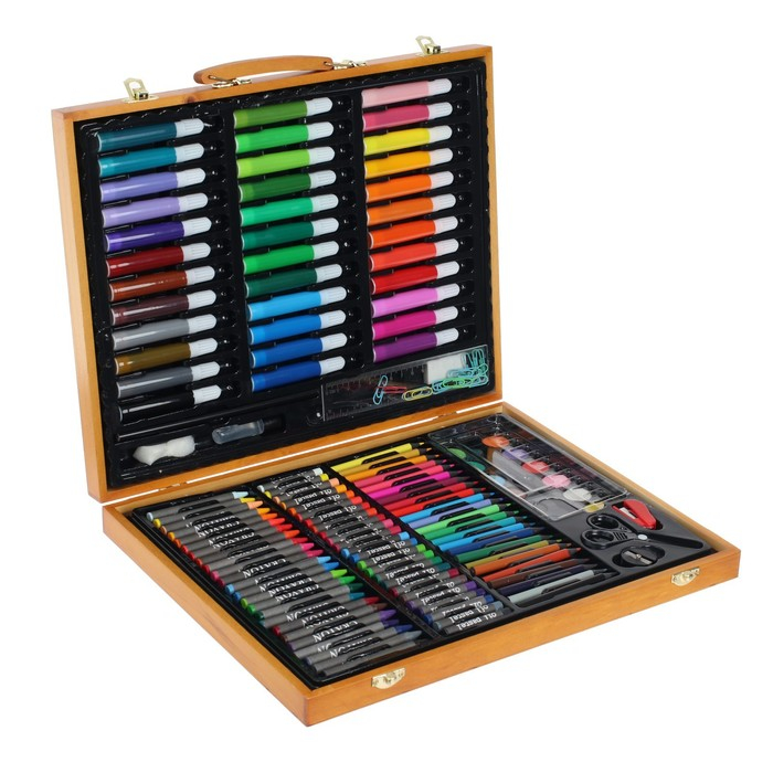 Набор для рисования в деревянном пенале Набор для рисования в деревянном пенале