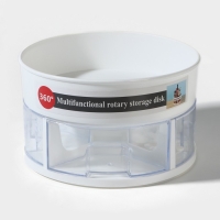 Органайзер для специй вращающийся, 4 ячейки, 2-х ярусный, 23×13,5 см, цвет белый Органайзер для специй вращающийся, 4 ячейки, 2-х ярусный, 23×13,5 см, цвет белый