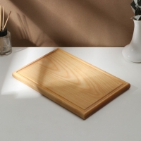 Доска разделочная деревянная с кровостоком Adelica, 30&times;20&times;2 см, покрыта маслом, цельная берёза