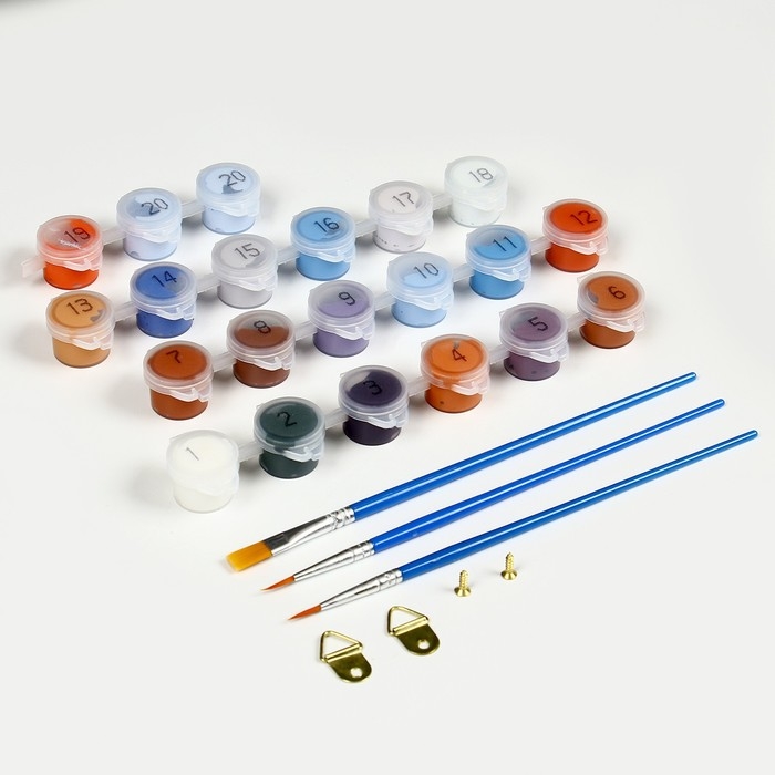 Картина по номерам на новый год на холсте с подрамником &laquo;Зимнее озеро&raquo;, 40 х 30 см