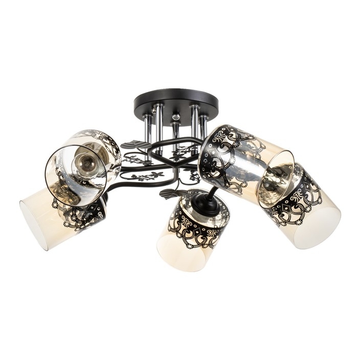 Люстра Люстра "Рузанна" 5хЕ27 40Вт черно-золотой 60х60х27 см BayerLux