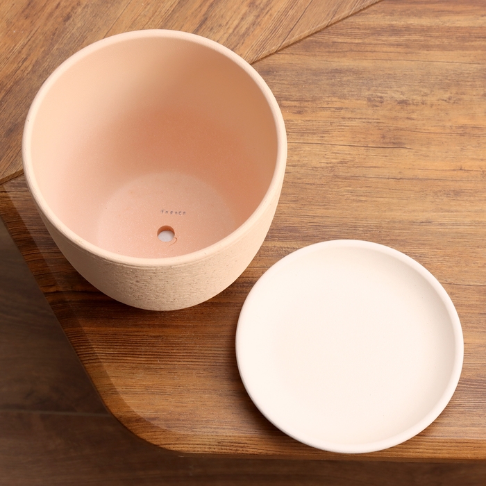 Горшок цветочный Гнездо бежевый крокус №3, 2,3 л, d - 17,7 см