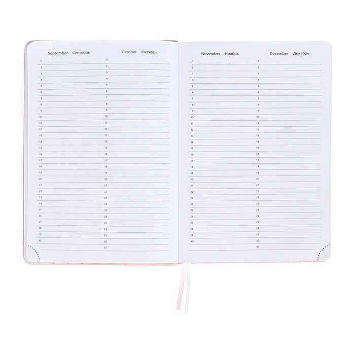 Ежедневник недатированный A5 136 листов, кожзам deVENTE. Elizabeth, твердая обложка с поролоном, перфорация, ляссе, блок 70, розовый