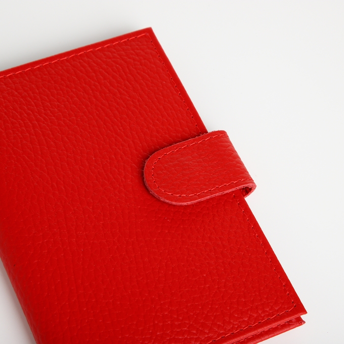 Обложка для автодокументов на кнопке, TEXTURA, цвет красный Обложка для автодокументов на кнопке, TEXTURA, цвет красный