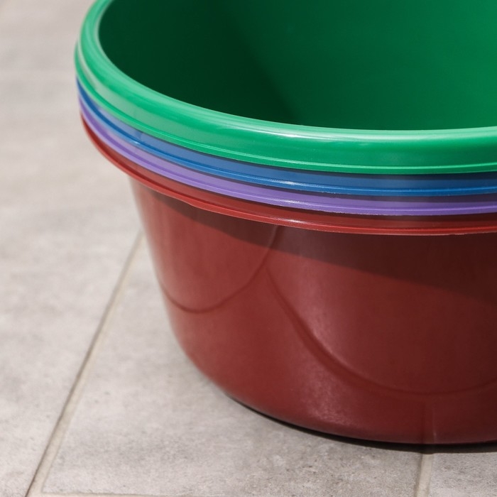 Таз круглый хозяйственный, 6 л, МИКС Таз круглый хозяйственный, 6 л, МИКС