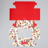 Коробка складная на 6 капкейков с окном &laquo;Счастья в новом году&raquo;, 25 х 17 х 10 см, Новый год