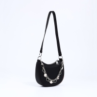 Сумка-багет на молнии, цвет чёрный Сумка-багет на молнии, цвет чёрный