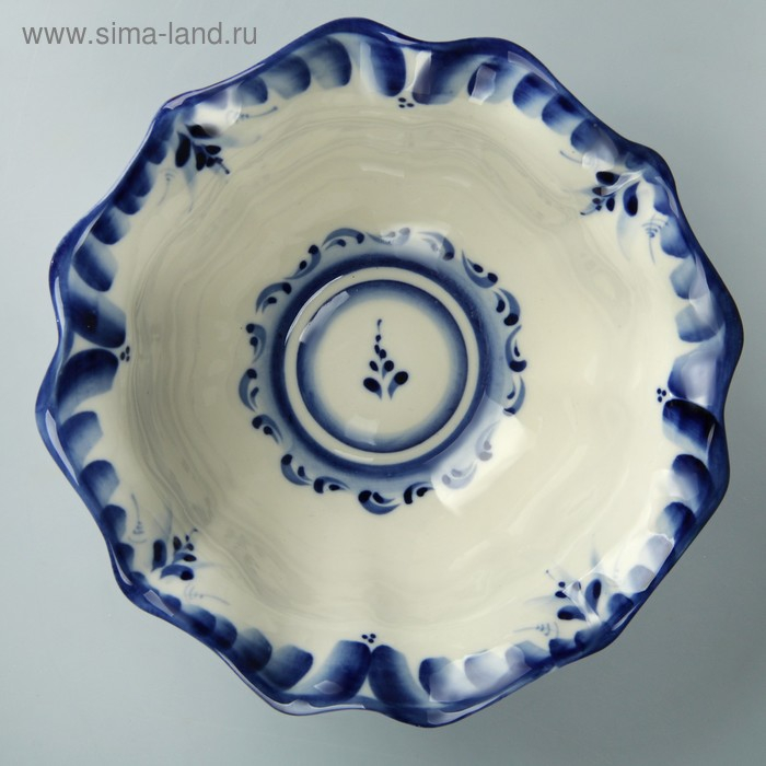 Салатник &laquo;Тюльпан&raquo;, 19х19х7,5 см, гжель