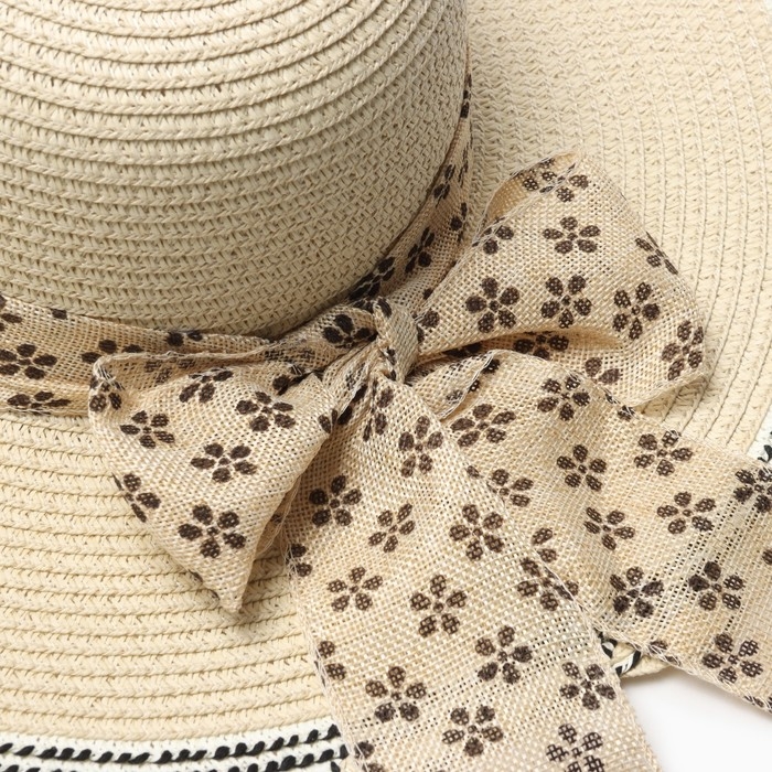 Шляпа женская MINAKU, цв. бежевый, р-р 58 Шляпа женская MINAKU, цв. бежевый, р-р 58