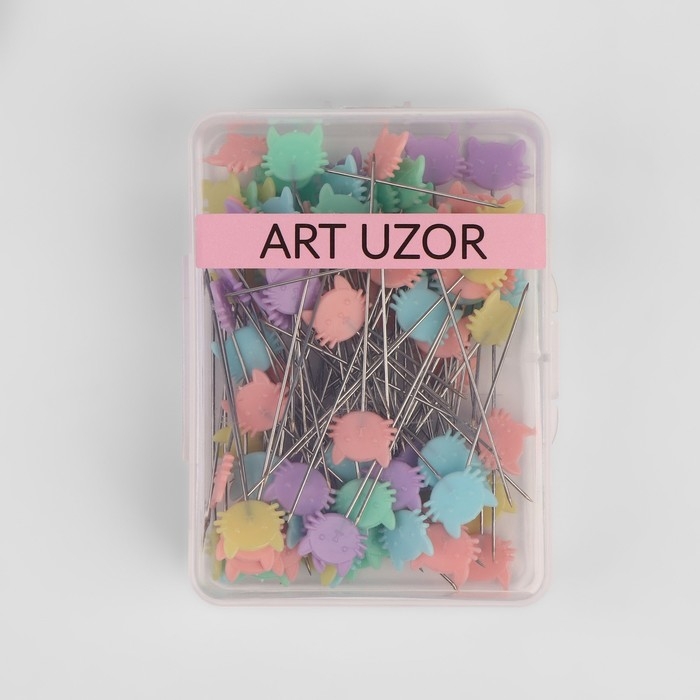 Булавки для квилтинга «Котик», 53 мм, 100 шт, цвет разноцветный Булавки для квилтинга «Котик», 53 мм, 100 шт, цвет разноцветный