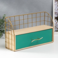 Шкатулка дерево, металл "Комод с открытой полочкой" зелёный 22х10,5х36 см Шкатулка дерево, металл "Комод с открытой полочкой" зелёный 22х10,5х36 см
