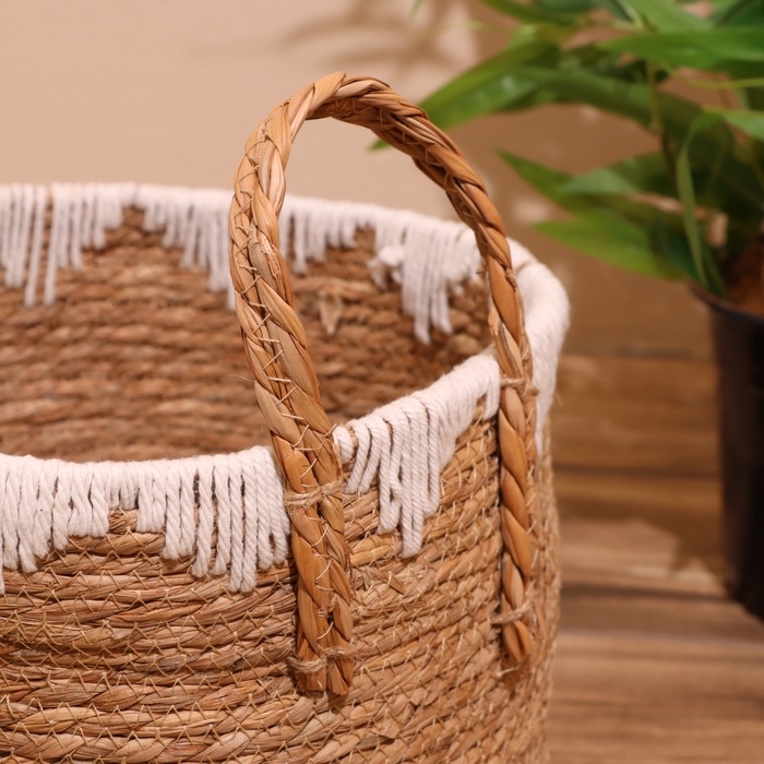 Набор плетёных корзин, 3 шт, 35х35х30 см