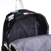 Рюкзак школьный из текстиля на молнии, 3 кармана, цвет чёрный Рюкзак школьный из текстиля на молнии, 3 кармана, цвет чёрный