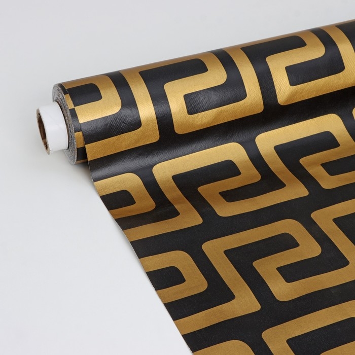 Клеёнка на стол Доляна &laquo;Грэйс&raquo;, на нетканой основе, ширина 137 см, толщина 0,2 мм, рулон 20 м, цвет чёрный