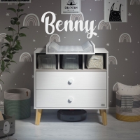 Комод пеленальный детский Benny, ЛДСП, 80х88х69 см., 2 ящика, цвет белый/кашемир