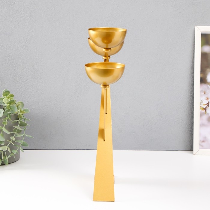 Подсвечник металл на 3 свечи d=8 см Подсвечник металл на 3 свечи d=8 см "Николь" 23х8х33,5 см