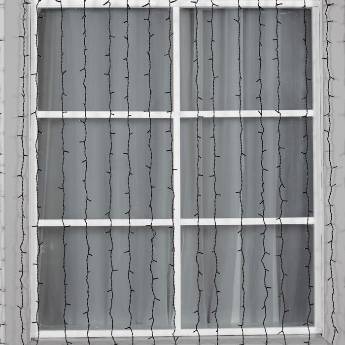 Гирлянда &laquo;Занавес&raquo; 2 &times; 3 м, IP44, УМС, тёмная нить, 760 LED, свечение тёплое белое, 220 В