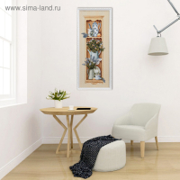 Гобеленовая картина "Дачная этажерка с лавандой" 38*90 рамка микс Гобеленовая картина "Дачная этажерка с лавандой" 38*90 рамка микс