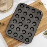 Форма для выпечки &laquo;Жаклин. Круг&raquo;, 35&times;26 см, 24 ячейки, антипригарное покрытие, цвет чёрный