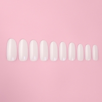 Типсы для наращивания ногтей, 500 шт, форма овал, в пакете, 10 размеров, цвет молочный