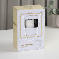 Набор чайный керамический &laquo;Страны&raquo;, 3 предмета: чайник 400 мл, 2 кружки 230 мл, рисунок МИКС