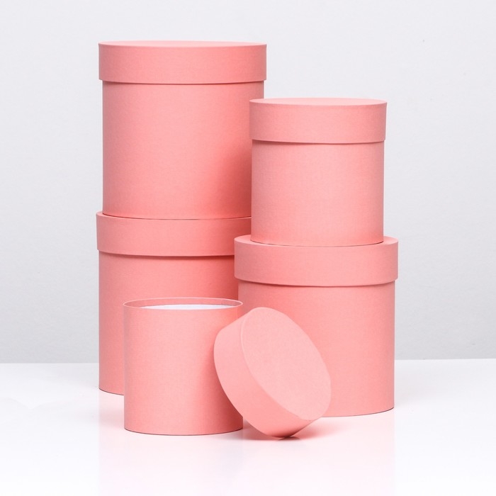 Набор шляпных коробок 5 в 1 "Жемчуг", 20 &times; 20 &times; 20 ‒ 13,5 &times; 13,5 &times; 13,5 см