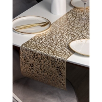 Дорожка на стол Доляна &laquo;Паутинка&raquo;, 30&times;150 см, цвет золотой