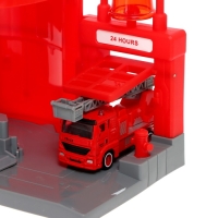 Парковка &laquo;Пожарная&raquo;, с подъёмом, машинка опускается с кнопки, звонит колокол, МИКС