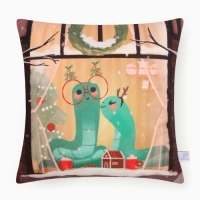 Новый год. Символ года. Змея. Чехол на подушку Этель &laquo;Влюбленная парочка&raquo; 40х40 см, велюр