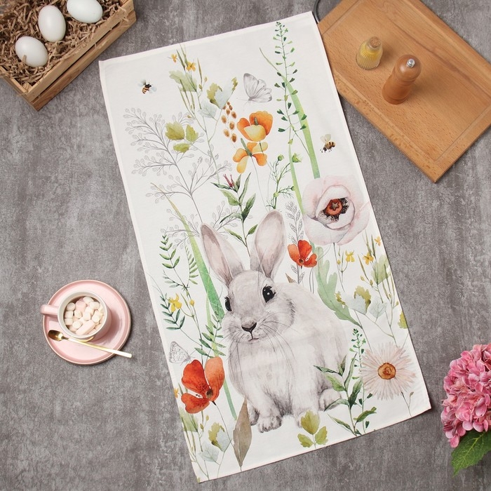 Полотенце Полотенце "Этель" Луговые цветы 40х73см, 100% хл, саржа 190 г/м2