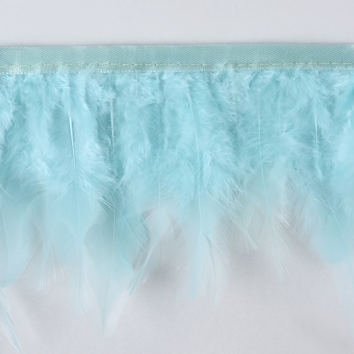 Тесьма с перьями петуха, 10-15 см, 5 &plusmn; 0,5 м, цвет мятный