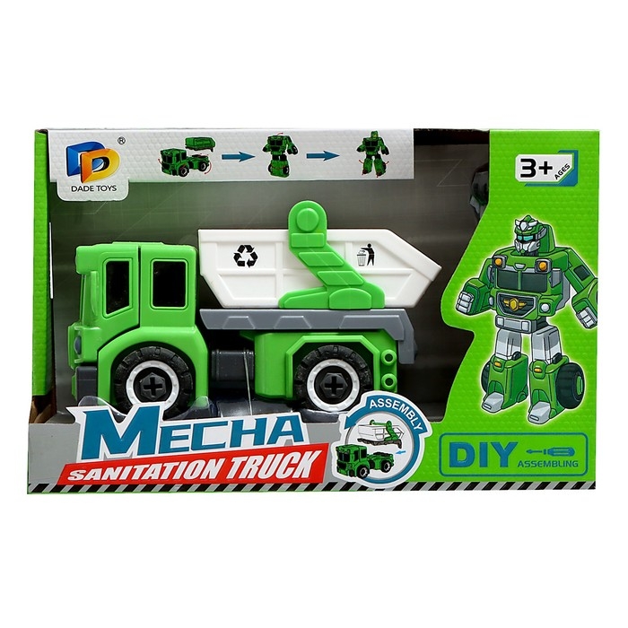 Конструктор винтовой &laquo;Мусоровоз&raquo;, 2 в 1 робот-машина