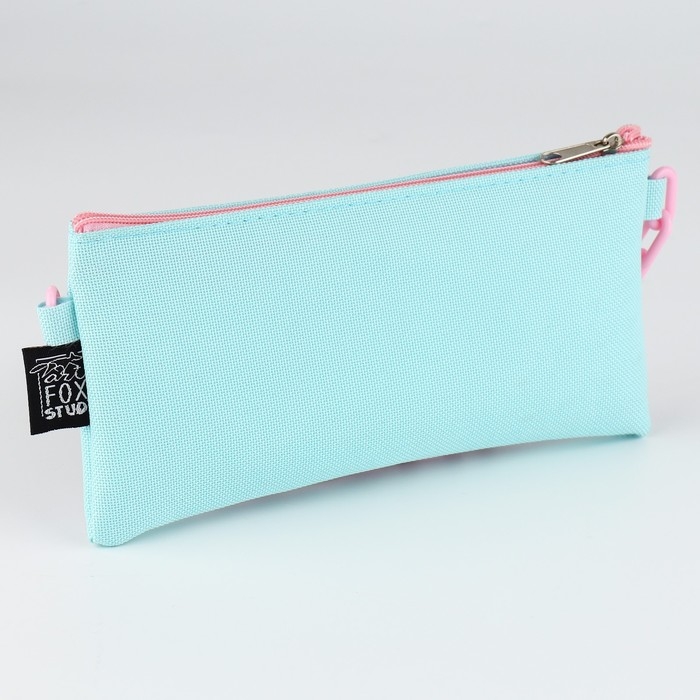 Пенал школьный текстильный &laquo;1 сентября: Мятная с цепью&raquo;, 21 х 10 см