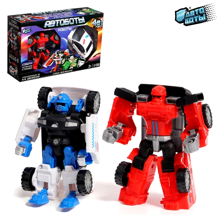 Набор роботов &laquo;Автоботы&raquo;, 2 штуки, полицейский и пожарный