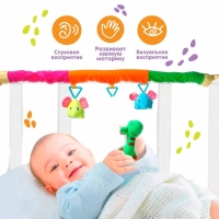 Дуга игровая мягкая на кроватку, коляску «Слоники», 25-84 см, погремушки, 3 игрушки МИКС, Крошка Я Дуга игровая мягкая на кроватку, коляску «Слоники», 25-84 см, погремушки, 3 игрушки МИКС, Крошка Я