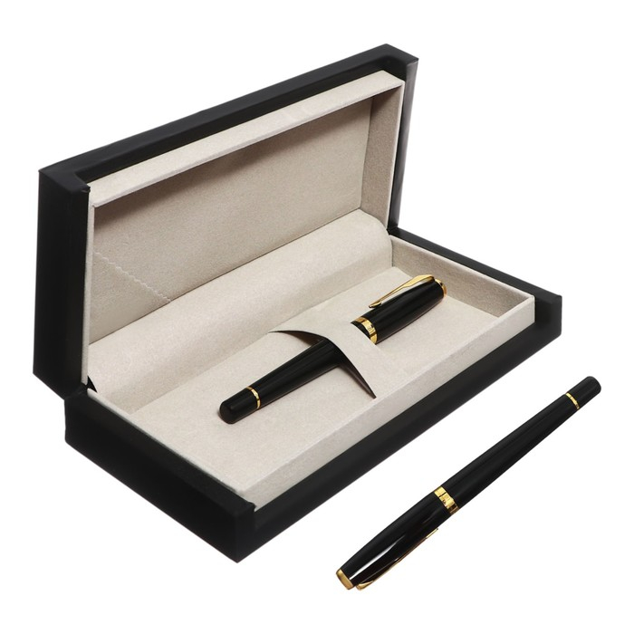 Ручка подарочная, перьевая, в кожзам футляре, VIP, корпус чёрный Ручка подарочная, перьевая, в кожзам футляре, VIP, корпус чёрный