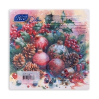 Новогодние салфетки бумажные GrandPero Deluxe &laquo;Этюд&raquo;, 3 слоя, 33х33 см, 20 шт