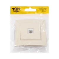 Розетка телефонная одноместная TOT Elegant, скрытая, бежевая Розетка телефонная одноместная TOT Elegant, скрытая, бежевая