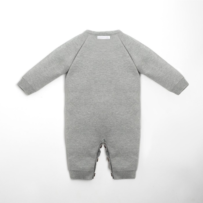 Комбинезон вязаный Крошка Я &laquo;Мишка&raquo; рост 80-86 см, цвет серый