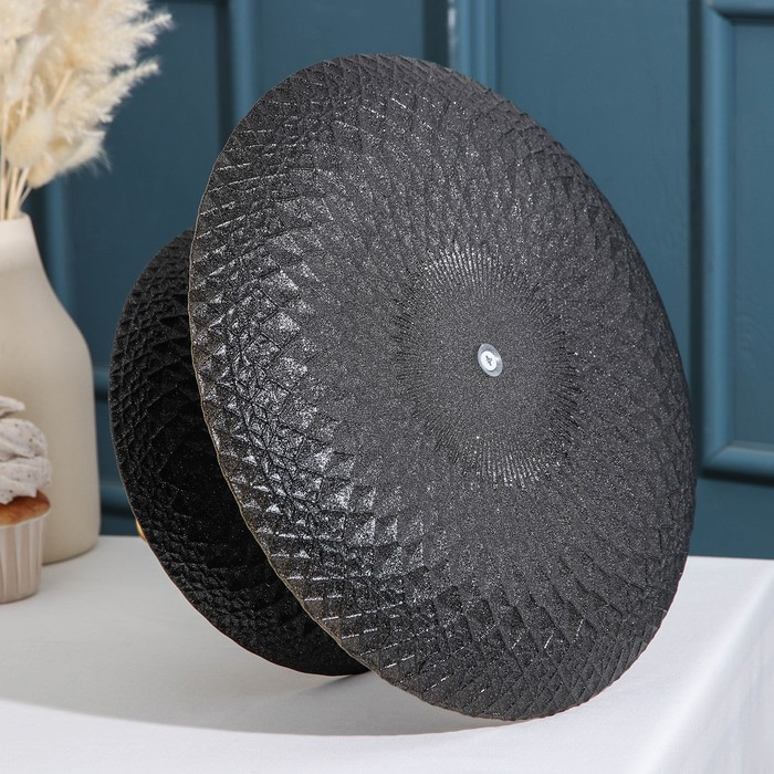 Блюдо 2-х ярусное «Барокко», d=21/28 см, цвет чёрный с золотом Блюдо 2-х ярусное «Барокко», d=21/28 см, цвет чёрный с золотом