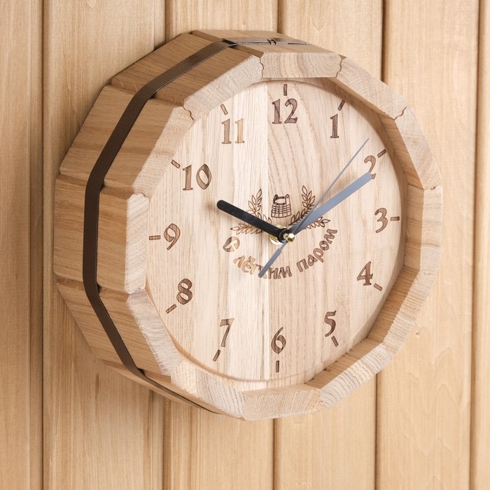 Часы банные бочонок Часы банные бочонок "Бочка", дуб МИКС