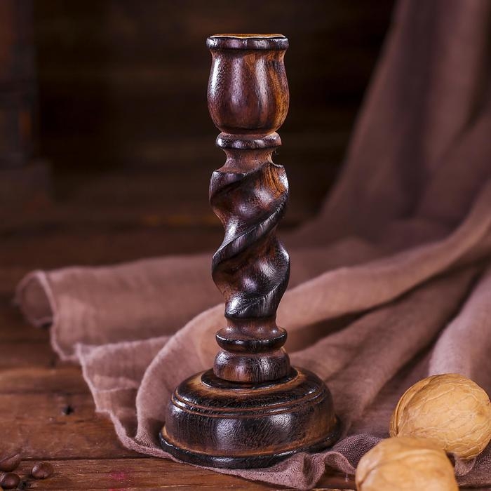 Подсвечник Подсвечник "Винтаж" дерево 6,5х6,5х15 см