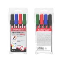 Набор маркеров перманентных 4 цвета, 0.8-2.2 мм, ErichKrause P-200, чернила на спиртовой основе, микс Набор маркеров перманентных 4 цвета, 0.8-2.2 мм, ErichKrause P-200, чернила на спиртовой основе, микс