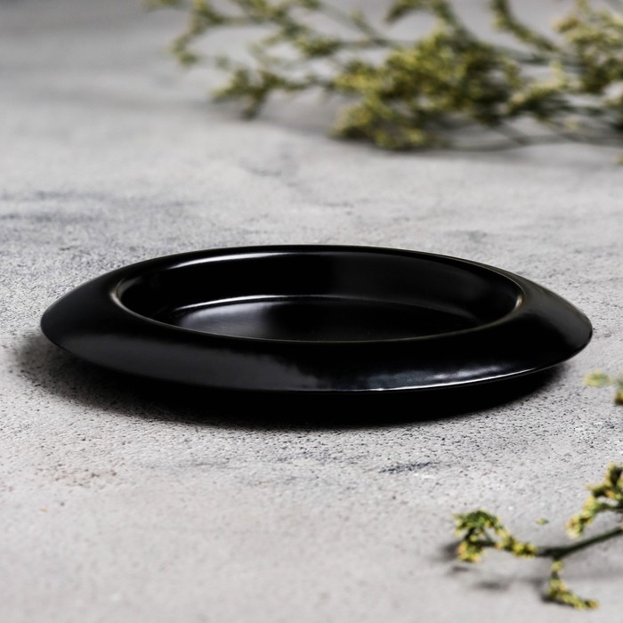 Подсвечник "Чашка" металл, 11 см, черный муар