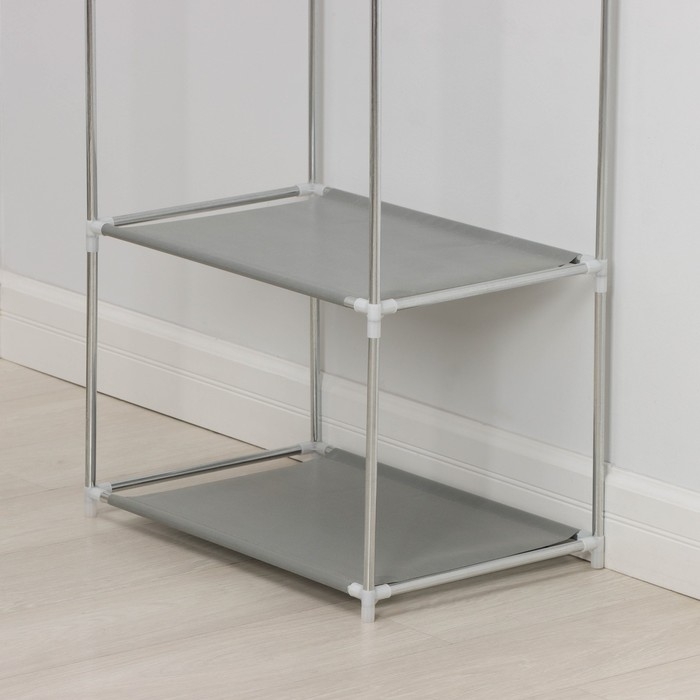 Вешалка - стойка напольная для одежды LaDо́m, 2 полки, 55&times;36&times;140 см, цвет белый