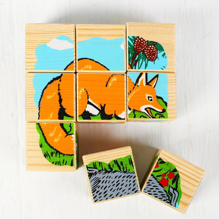 Кубики &laquo;Животные леса&raquo;, 9 элементов